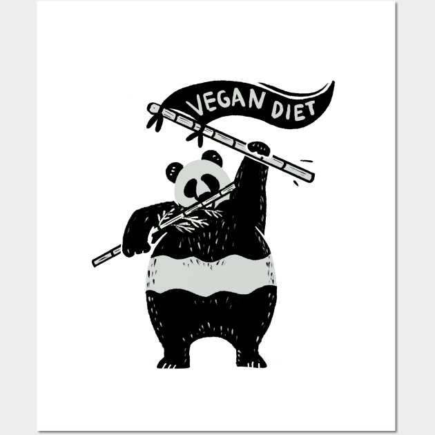 Panda Vegan Diet Wall Art by kangkoeng